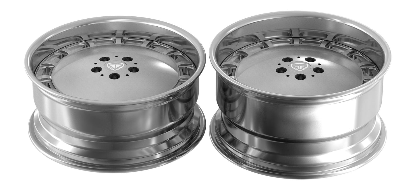 Original Merc 380 SEC 2 piece with polished barrel Forgia Forged Wheel