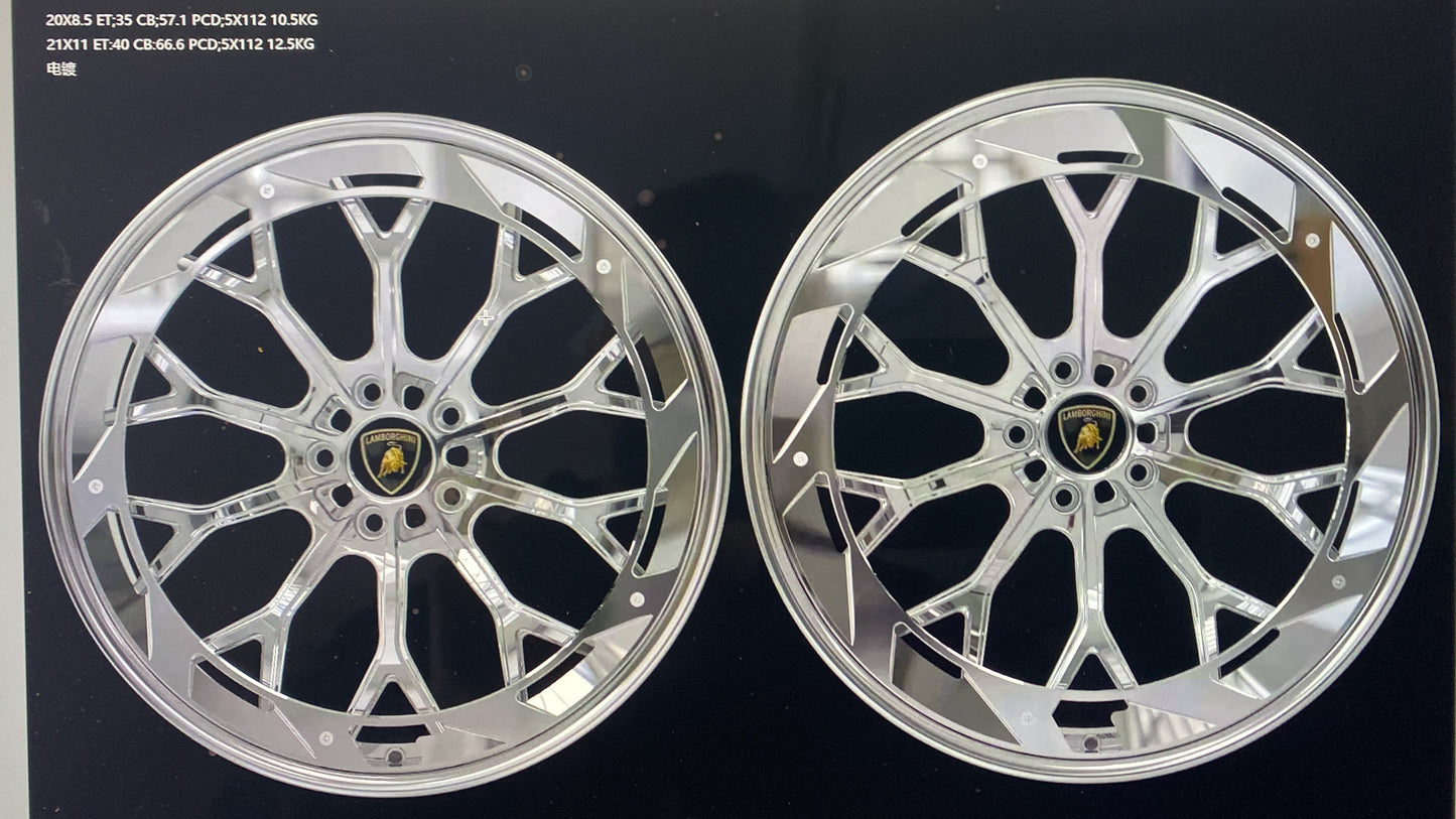 Lamborghini Huracan 2 Piece Forged Wheel Full Chrome & With Cover Aleeve (Price Per Rim) Designed for Lamborghini Huracan