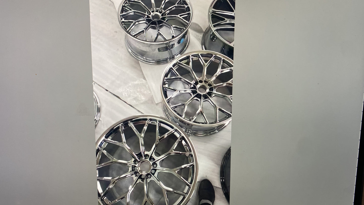 Lamborghini Huracan 2 Piece Forged Wheel Full Chrome & With Cover Aleeve (Price Per Rim) Designed for Lamborghini Huracan