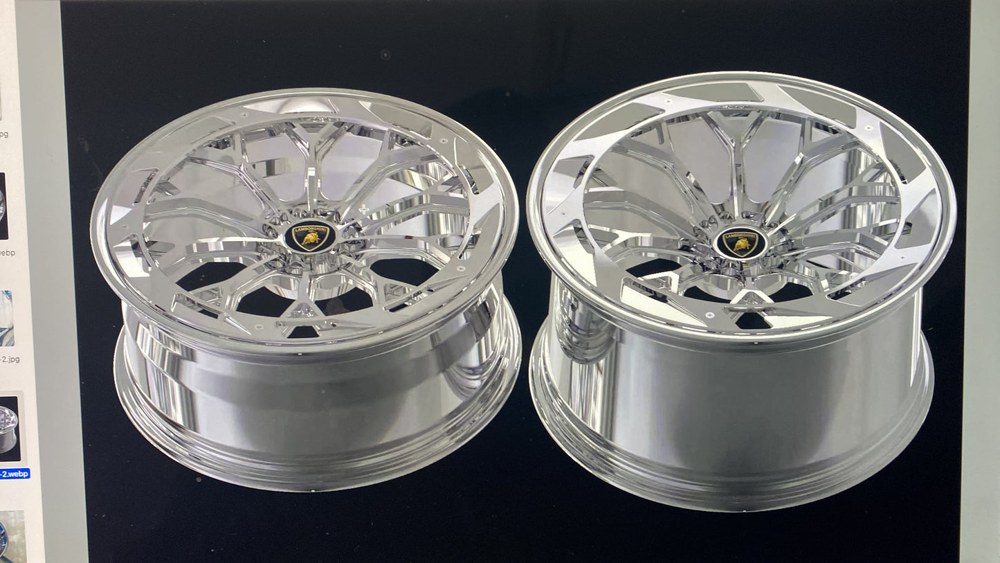 Lamborghini Huracan 2 Piece Forged Wheel Full Chrome & With Cover Aleeve (Price Per Rim) Designed for Lamborghini Huracan