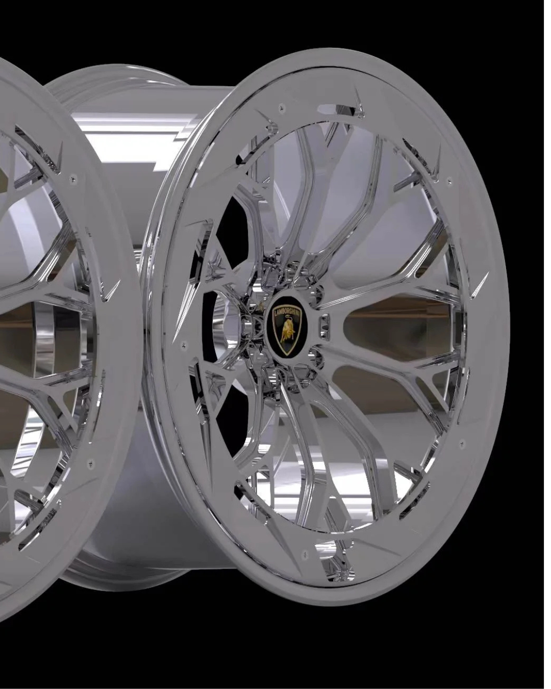 Lamborghini Huracan 2 Piece Forged Wheel Full Chrome & With Cover Aleeve (Price Per Rim) Designed for Lamborghini Huracan