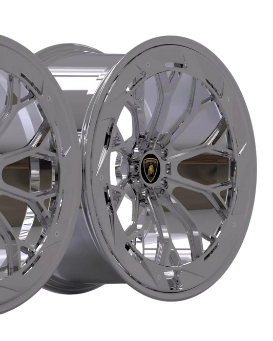 Lamborghini Huracan 2 Piece Forged Wheel Full Chrome & With Cover Aleeve  (Price Per Rim) Designed for Lamborghini Huracan