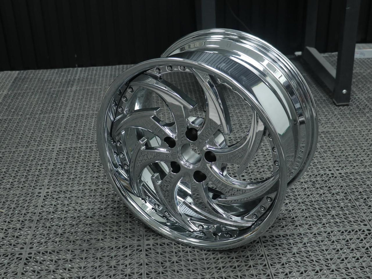 Toyota Mark X– Custom 2-Piece Chrome Forged Wheels | Tucked Fitment 18 Inch ( priced per Wheel )