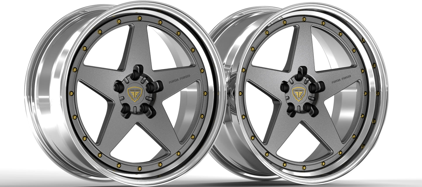 BMW M4 G80 2025 2 Piece Forgia Forged  Wheel Fareno Flat Face And Concave Face