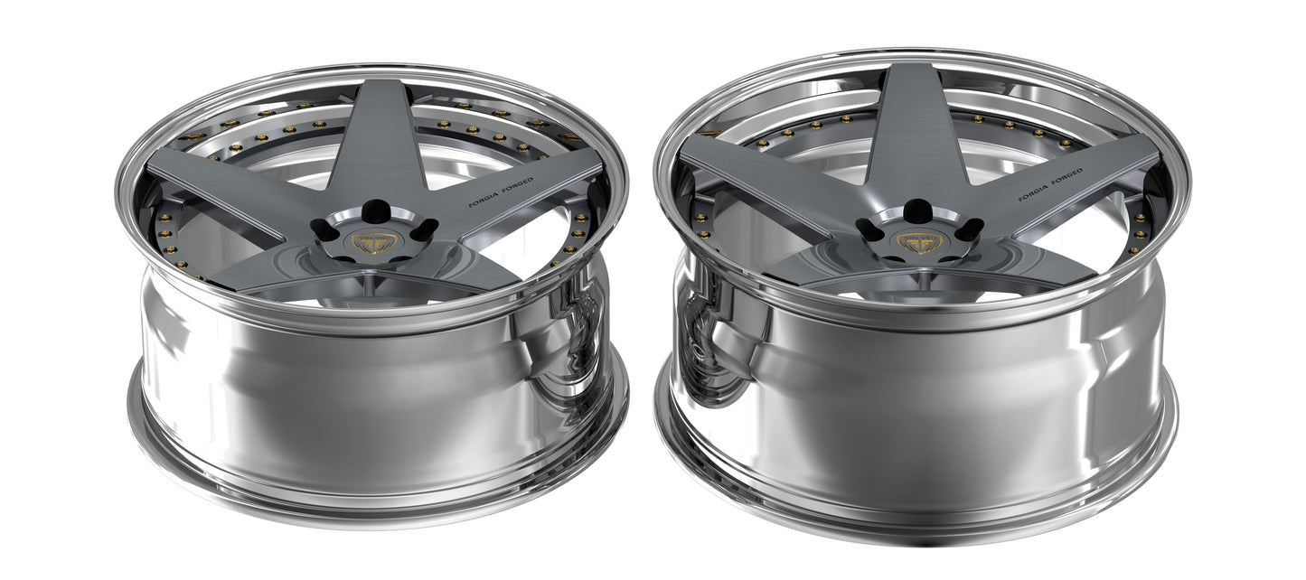 BMW M4 G80 2025 2 Piece Forgia Forged  Wheel Fareno Flat Face And Concave Face