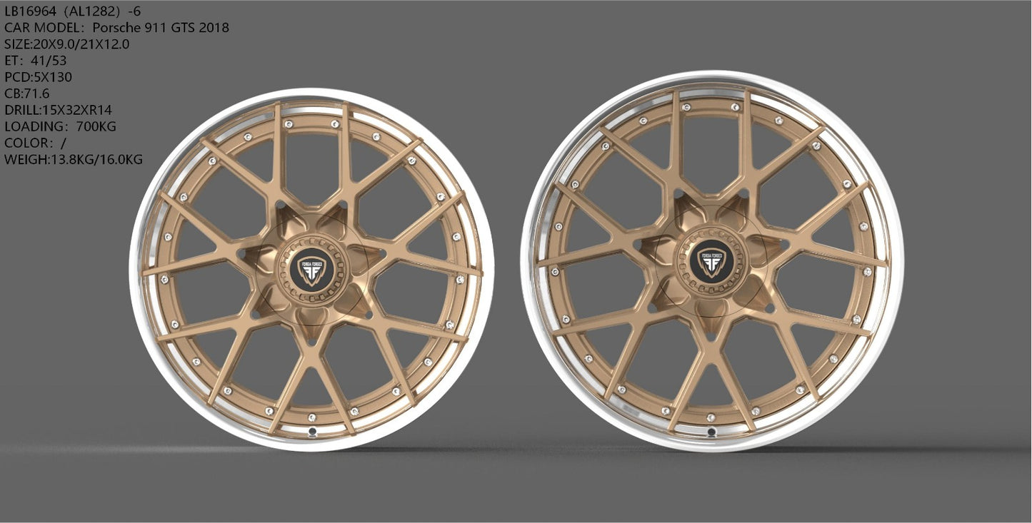 Porsche 911 GTS Anatoly Forgia Forged 20/21 inch Combo ( priced Per set)