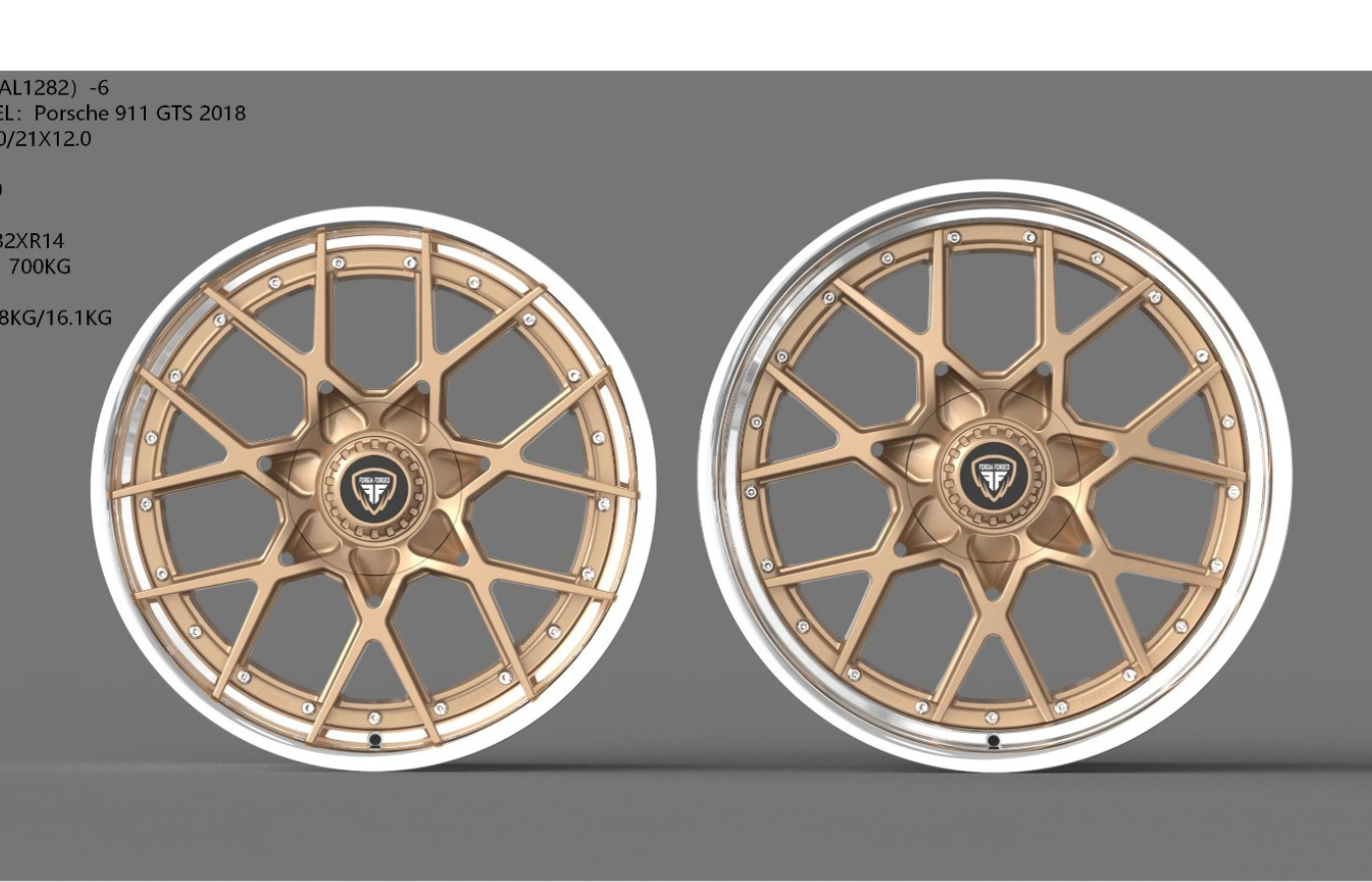 Porsche 911 GTS Anatoly Forgia Forged 20/21 inch Combo ( priced Per set)