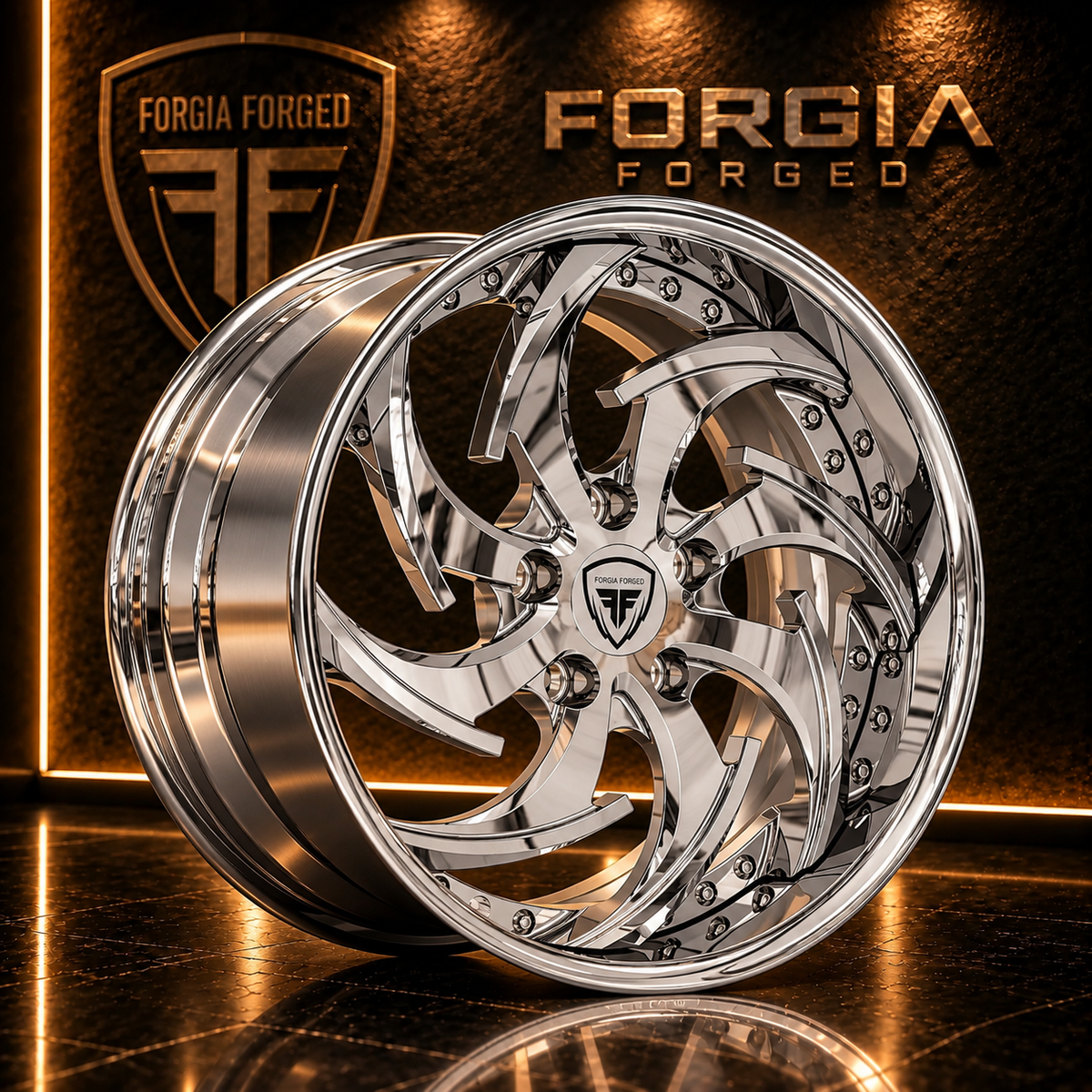 Toyota Mark X– Custom 2-Piece Chrome Forged Wheels | Tucked Fitment 18 Inch ( priced per Wheel )