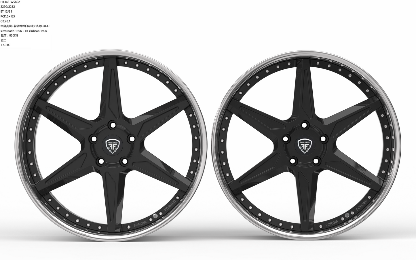 Chevrolet Silverado Scaramanga Forgia Forged 22 inch built for air suspension ( priced Per set) (Copy)